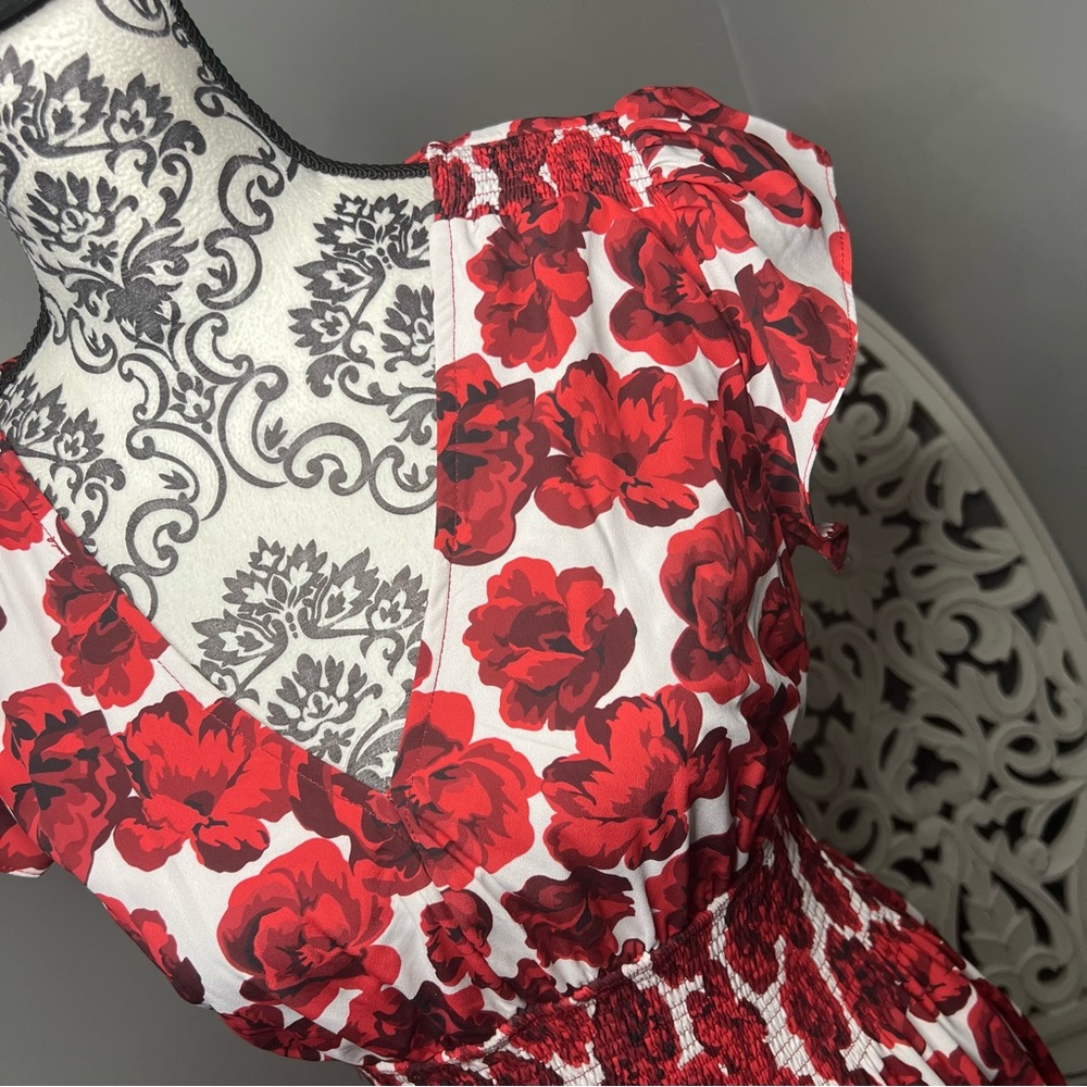 Wayward Fancies Ruffle Sleeve Floral Midi Dress Size Small Boho Cottage Core - Picture 4 of 14